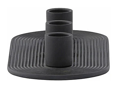 Bougeoir en Argile 3 Bougies "Dian" 24cm Noir
