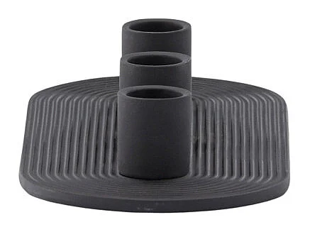 Bougeoir en Argile 3 Bougies "Dian" 24cm Noir