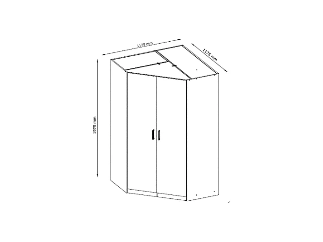 Eckkleiderschrank mit 4 Türen - 209 cm - Weiß - BELOMY