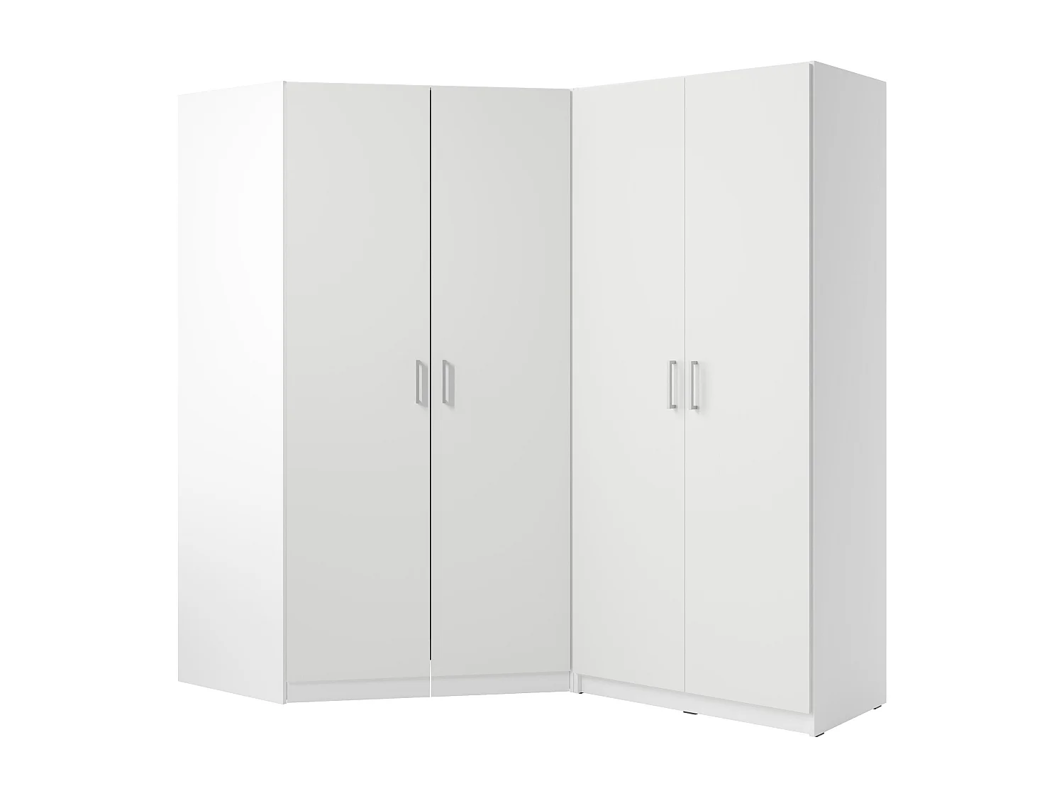 Eckkleiderschrank mit 4 Türen - 209 cm - Weiß - BELOMY