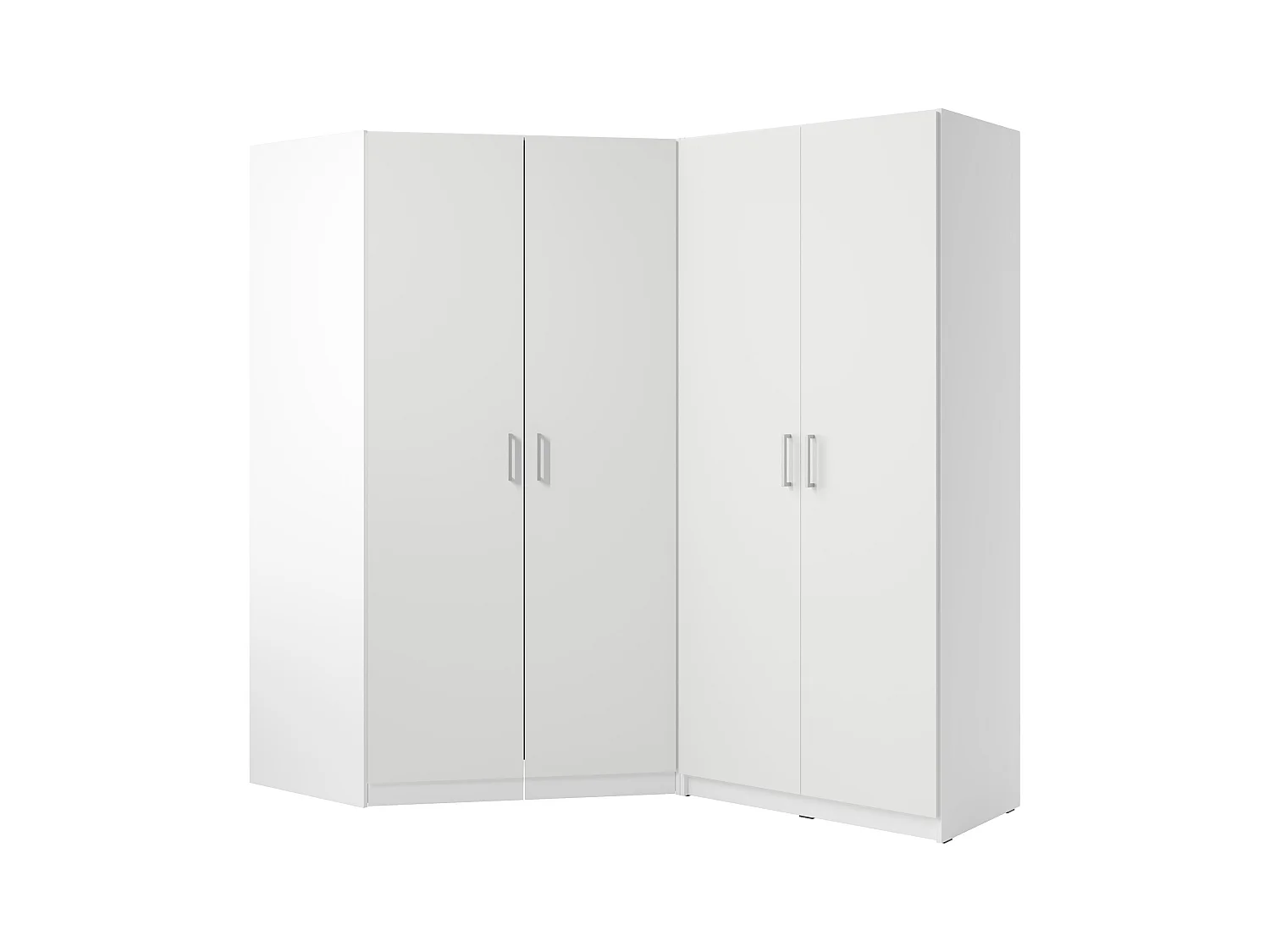 Armoire d'angle 4 portes - L209 cm - Blanc - BELOMY