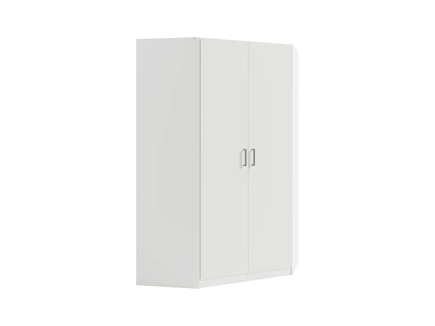Armoire d'angle 4 portes - L209 cm - Blanc - BELOMY