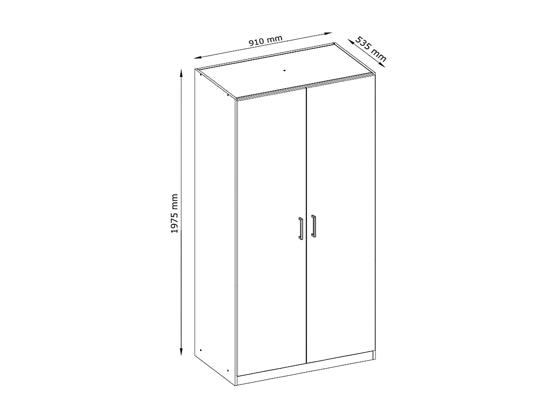 Armoire d'angle 4 portes - L209 cm - Blanc - BELOMY