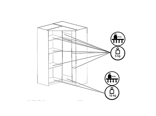 Hoekkast met 5 deuren en 6 lades - L254 cm - Wit - BELOMY