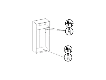 Kast met 5 deuren en 6 lades - L228 cm - Wit - BELOMY