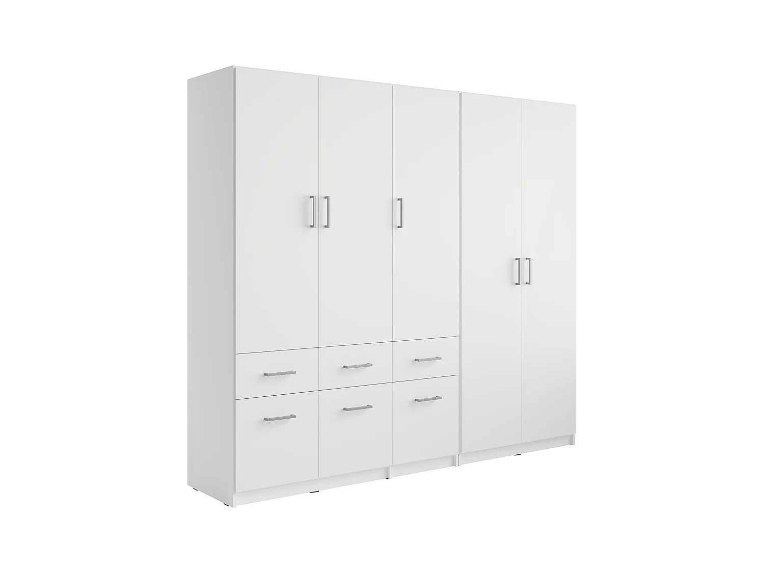Kast met 5 deuren en 6 lades - L228 cm - Wit - BELOMY