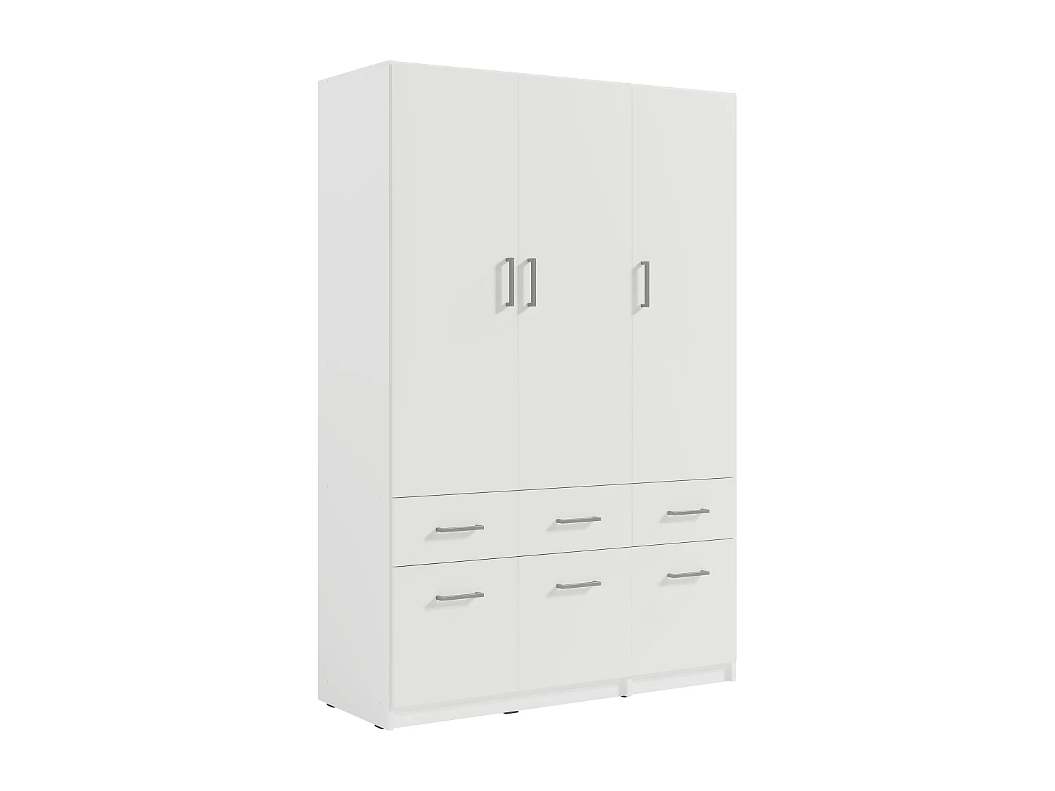 Armoire 5 portes et 6 tiroirs - L228 cm - Blanc - BELOMY