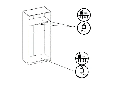 Armoire 5 portes et 6 tiroirs - L228 cm - Blanc - BELOMY