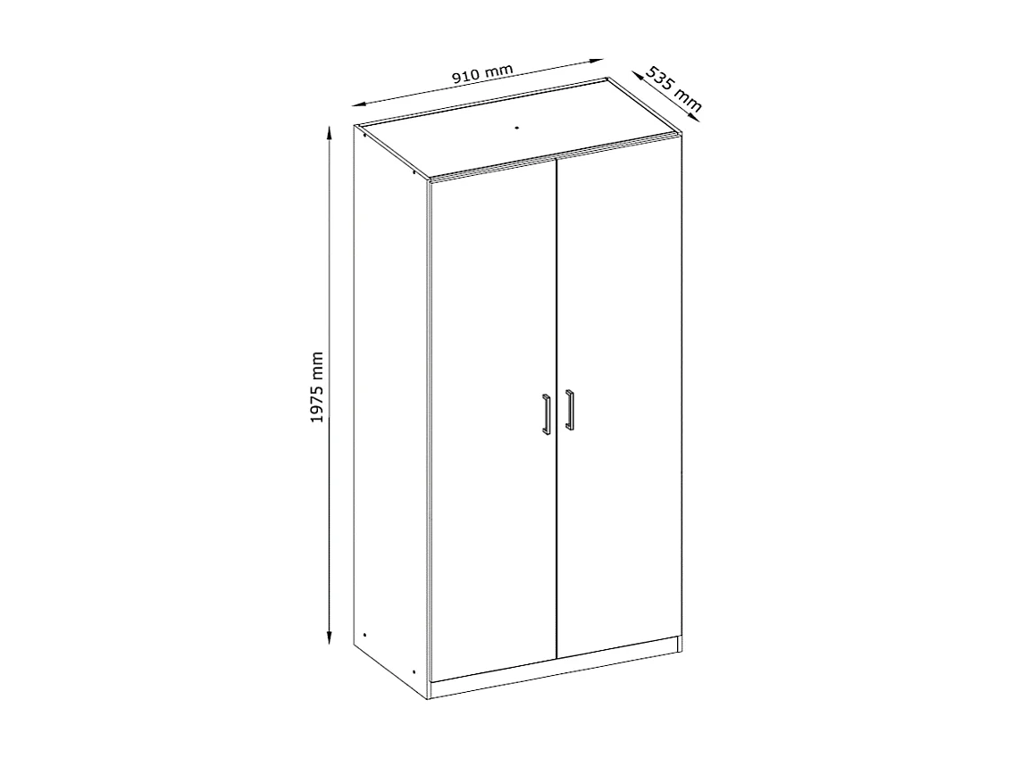 Guarda-roupa 5 portas e 6 gavetas C228 cm branco - BELOMY