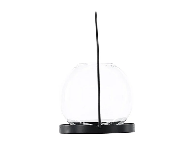 Flora waxinelichthouder zwart.