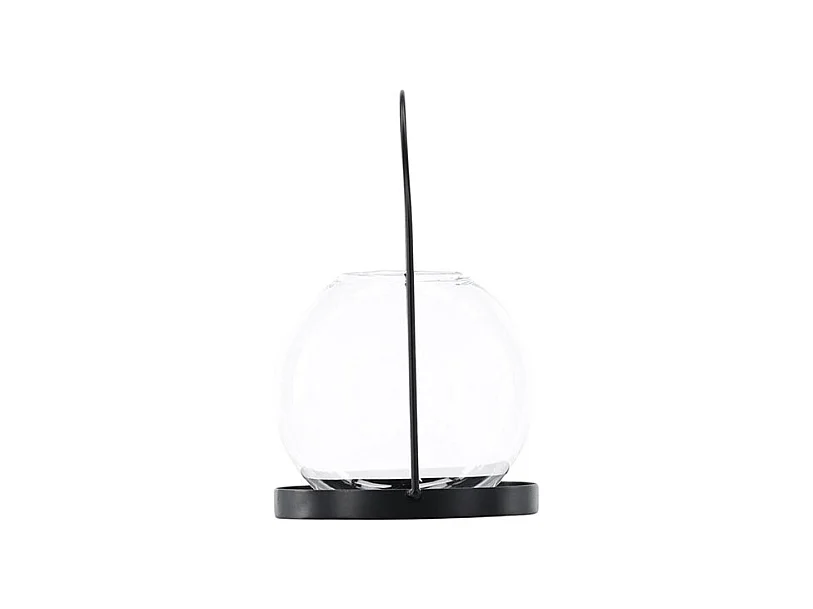 Lanterne Design en Verre "Flora" 14cm Noir