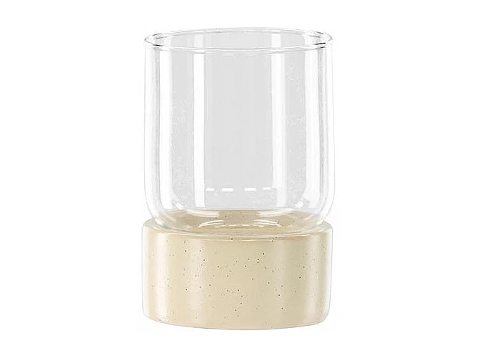 Lanterne en Verre "Vica" 12cm Beige