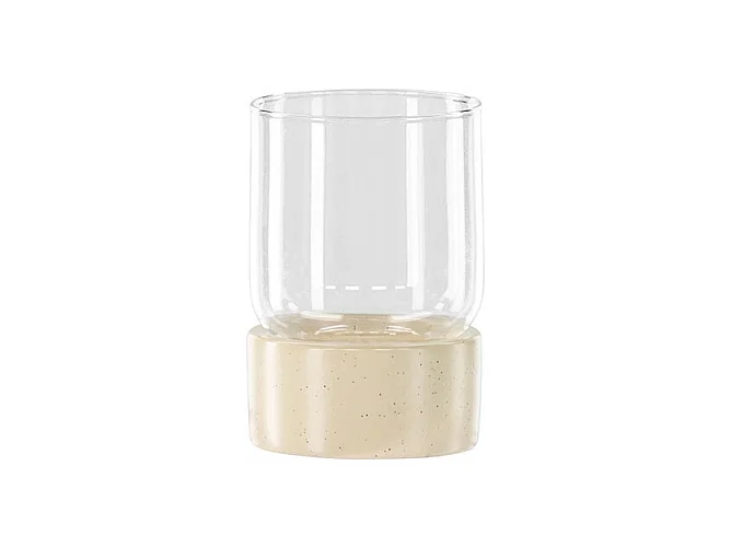 Lanterne en Verre "Vica" 12cm Beige