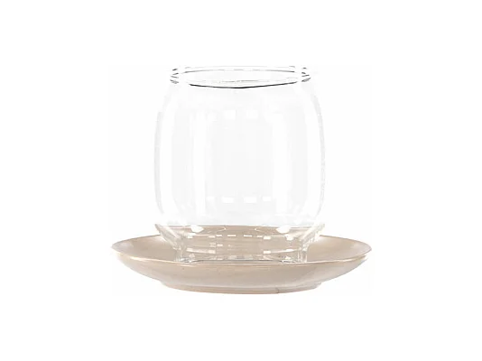Lanterne en Verre "Archy" 12cm Beige