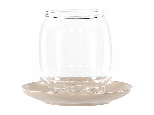 Lanterne en Verre "Archy" 12cm Beige