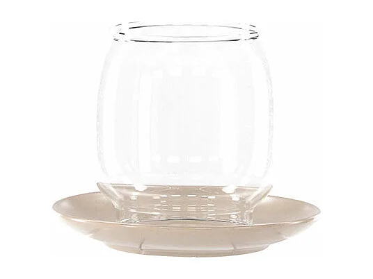 Lanterne en Verre "Archy" 12cm Beige