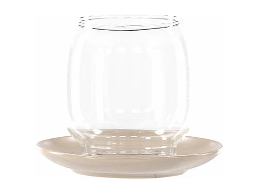 Lanterne en Verre "Archy" 12cm Beige