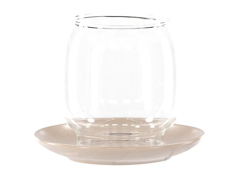 Archy waxinelichthouder beige.