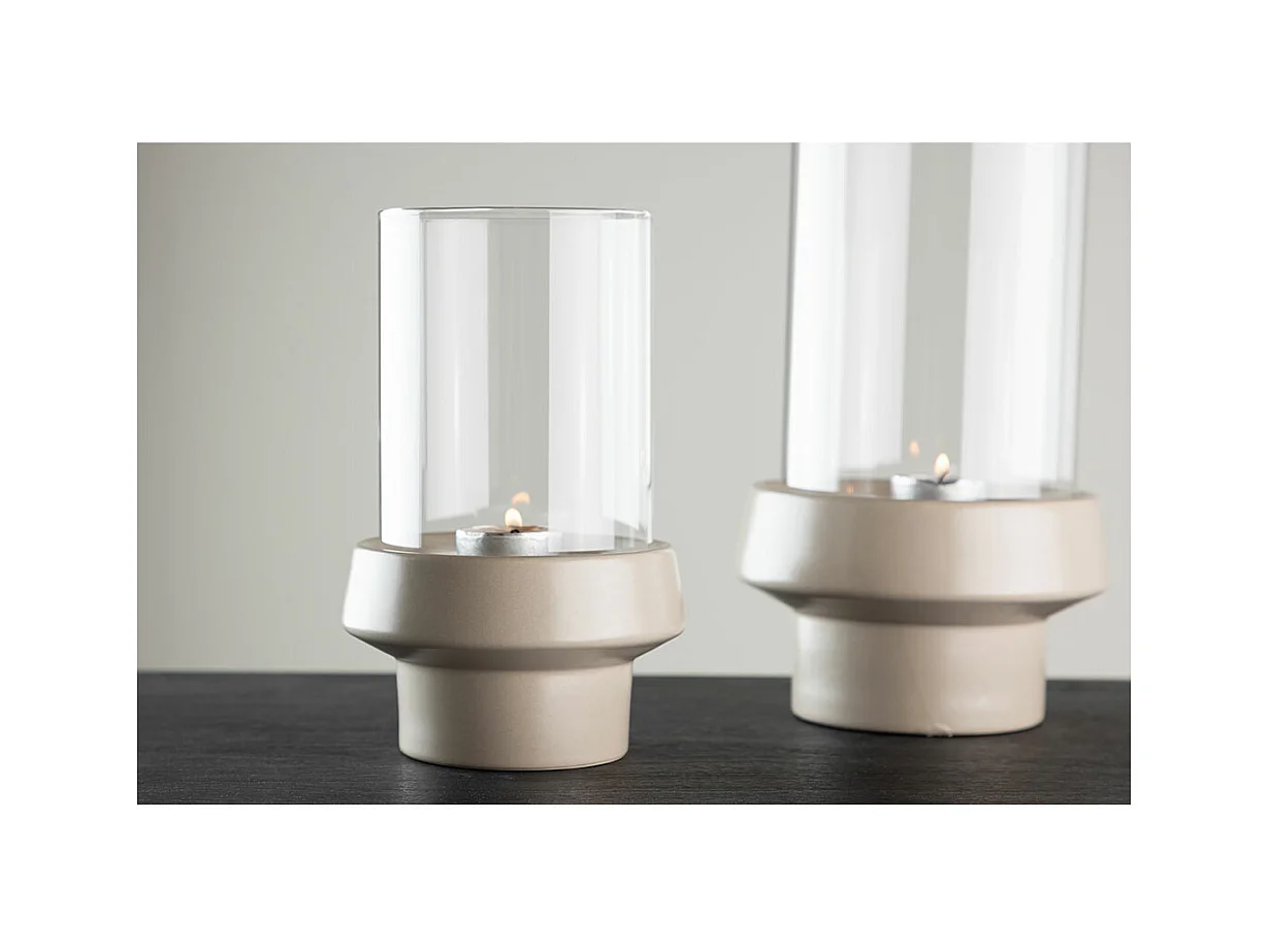 Davida waxinelichthouder beige.