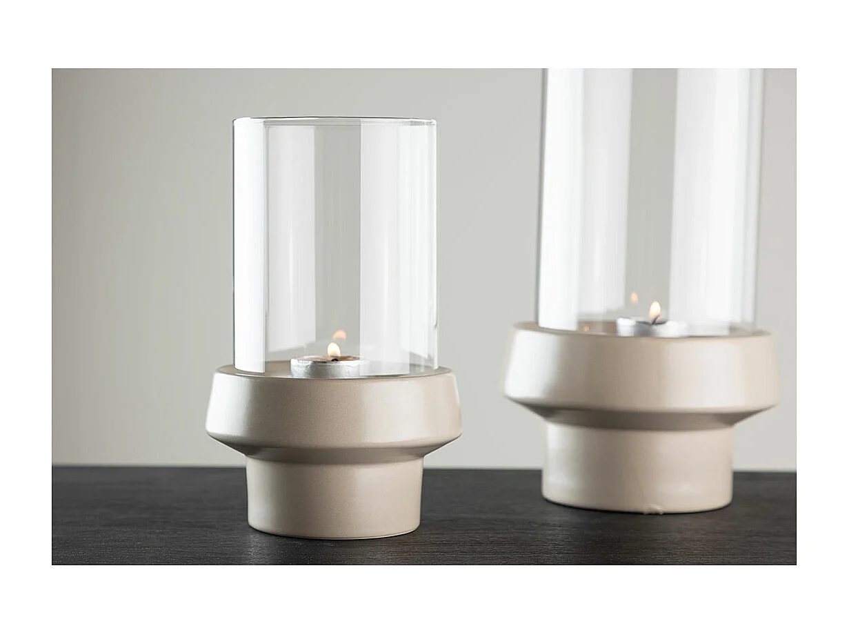 Davida waxinelichthouder beige.