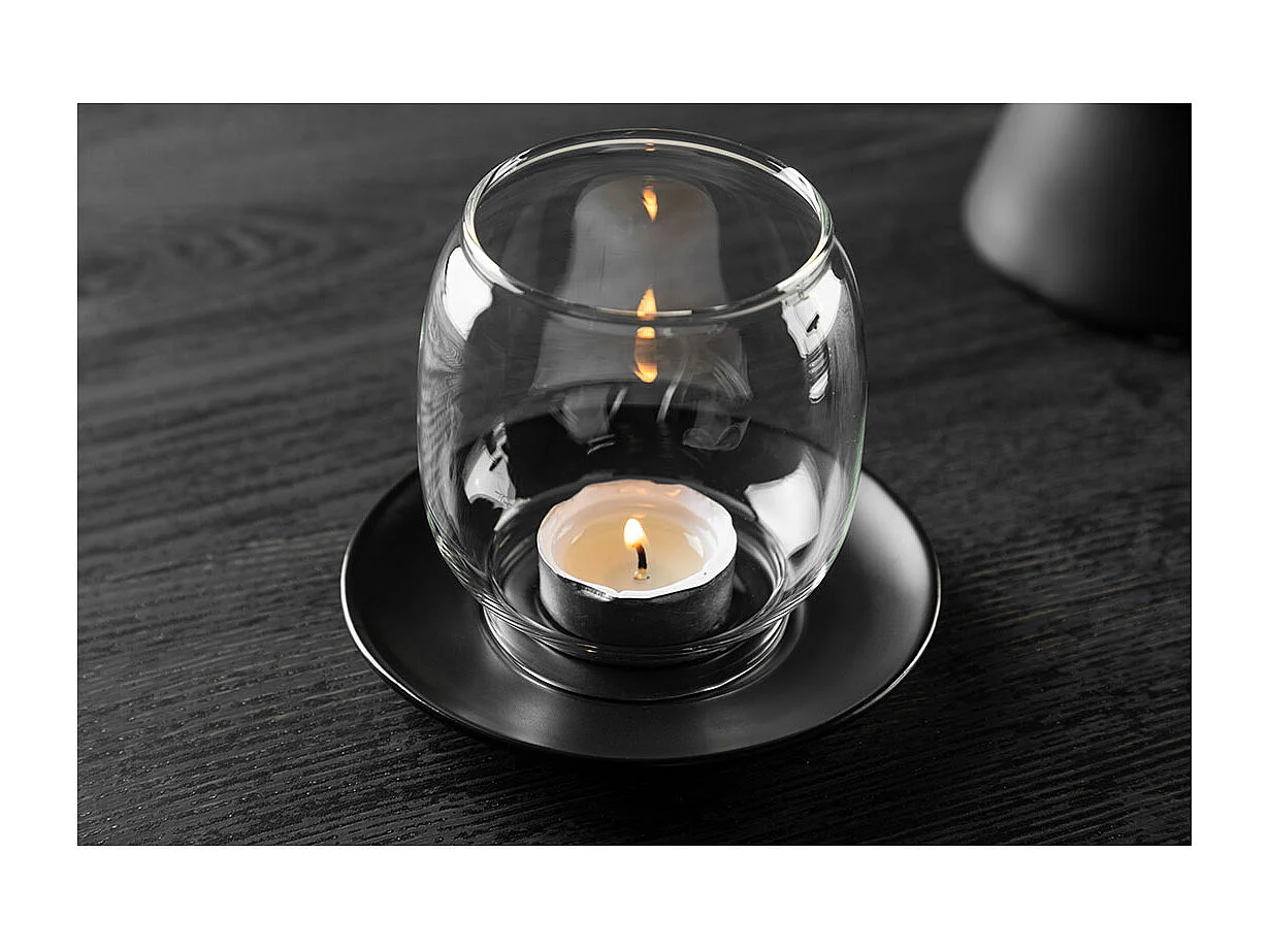 Archy Teelichthalter schwarz.