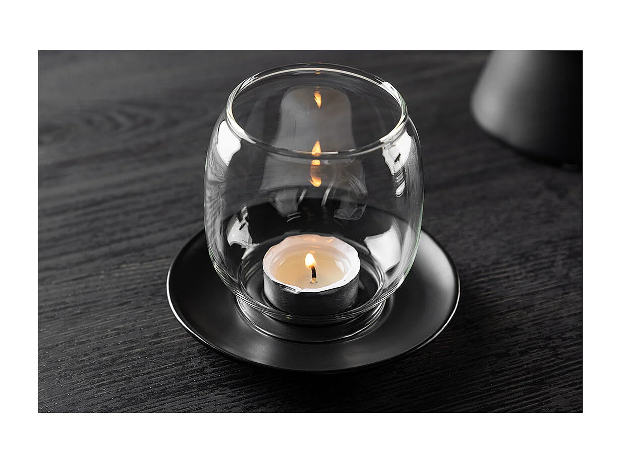 Archy waxinelichthouder zwart.
