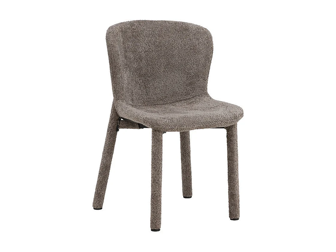 Astoria - Lot de 2 chaises en tissu bouclette - Marron