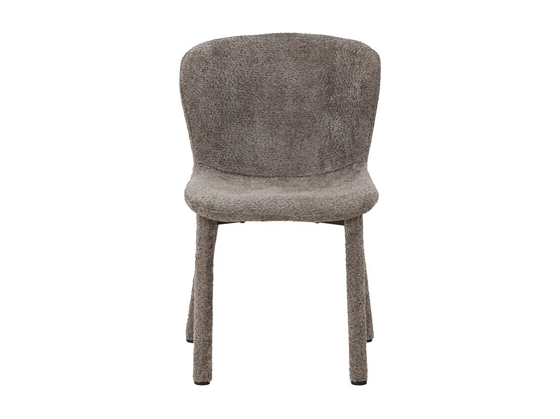 Astoria - Lot de 2 chaises en tissu bouclette - Marron