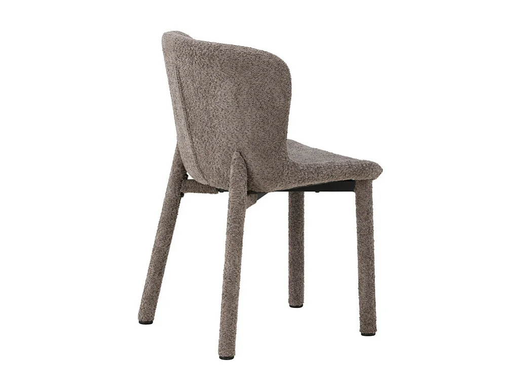 Astoria - Lot de 2 chaises en tissu bouclette - Marron