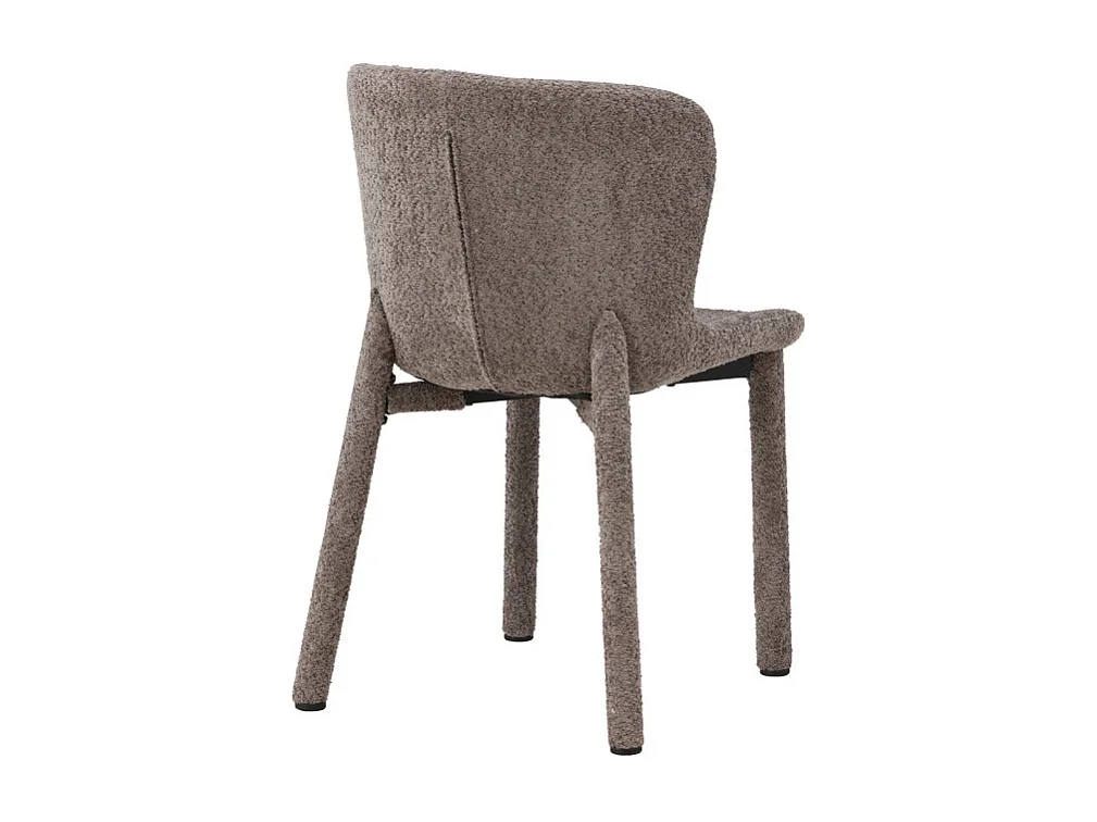 Astoria - Lot de 2 chaises en tissu bouclette - Marron