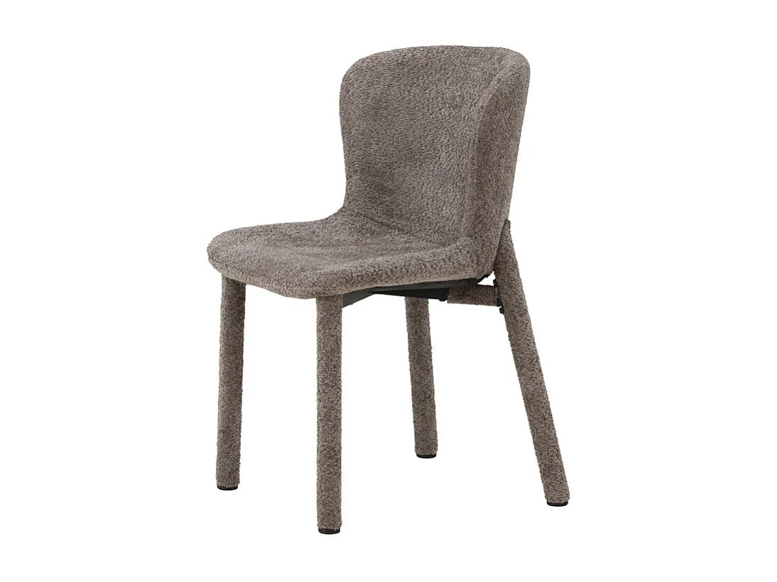 Astoria - Lot de 2 chaises en tissu bouclette - Marron