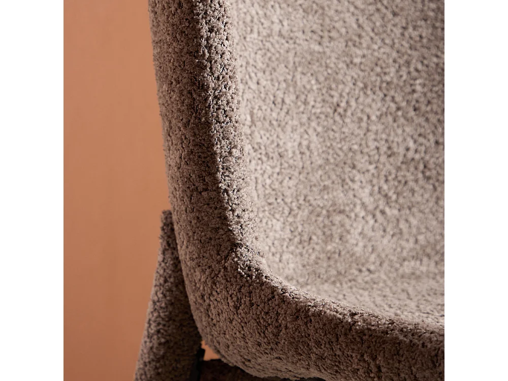 Astoria - Lot de 2 chaises en tissu bouclette - Marron