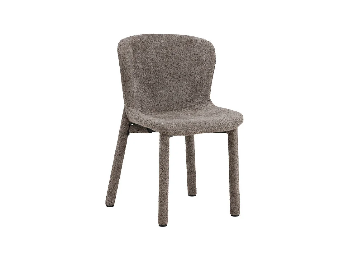 Astoria - Lot de 2 chaises en tissu bouclette - Marron