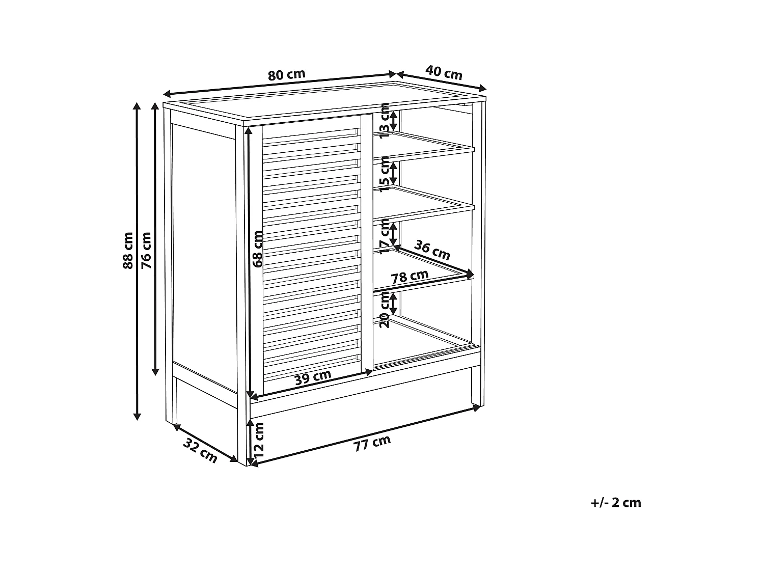 Meuble à chaussures MIDWOOD Bambou Marron clair