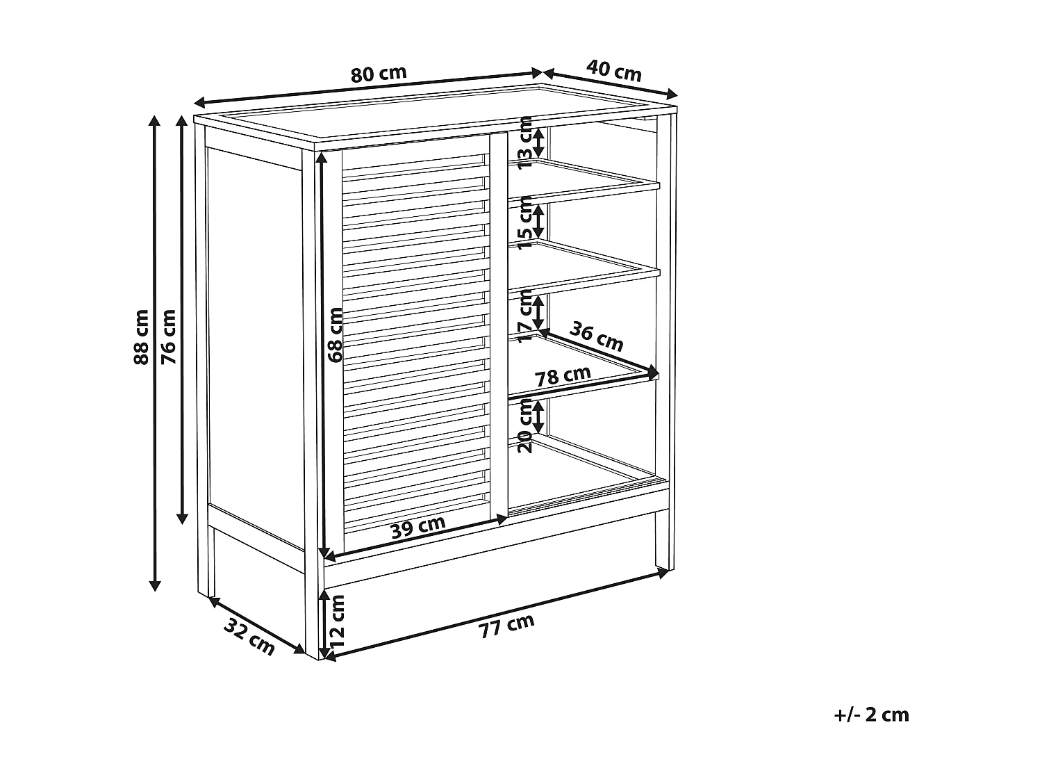 Meuble à chaussures MIDWOOD Bambou Marron clair