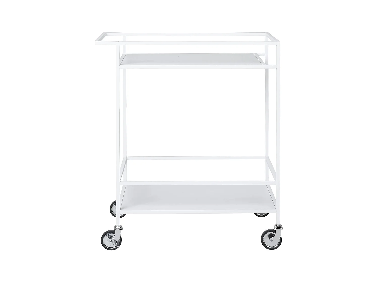 Vita Küchenmöbel auf Rollen Barwagen 2 Regale weiß.