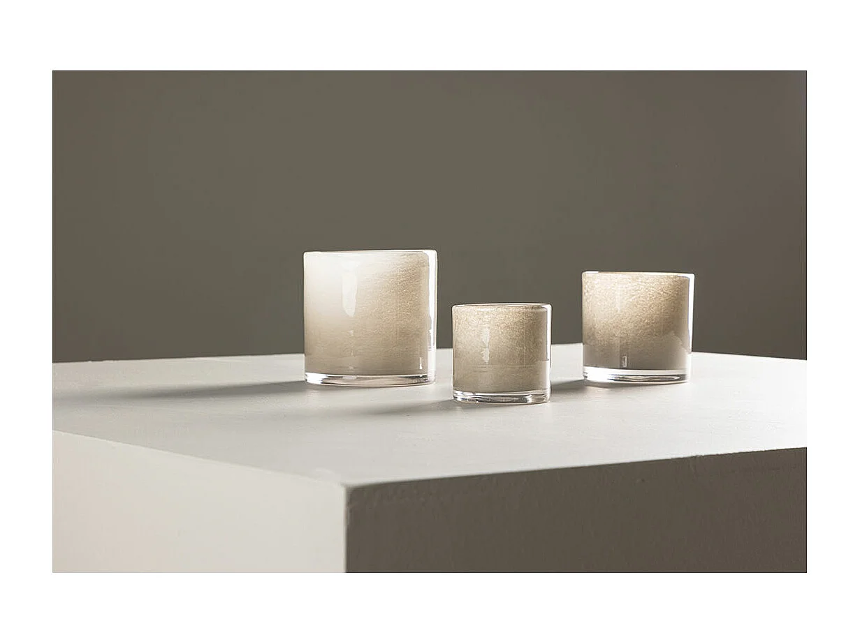 Glora waxinelichthouder beige.