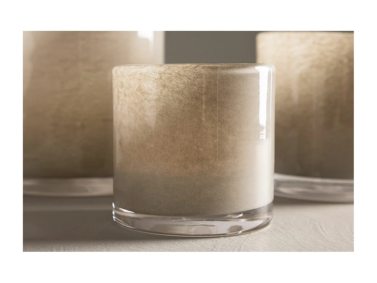 Glora waxinelichthouder beige.