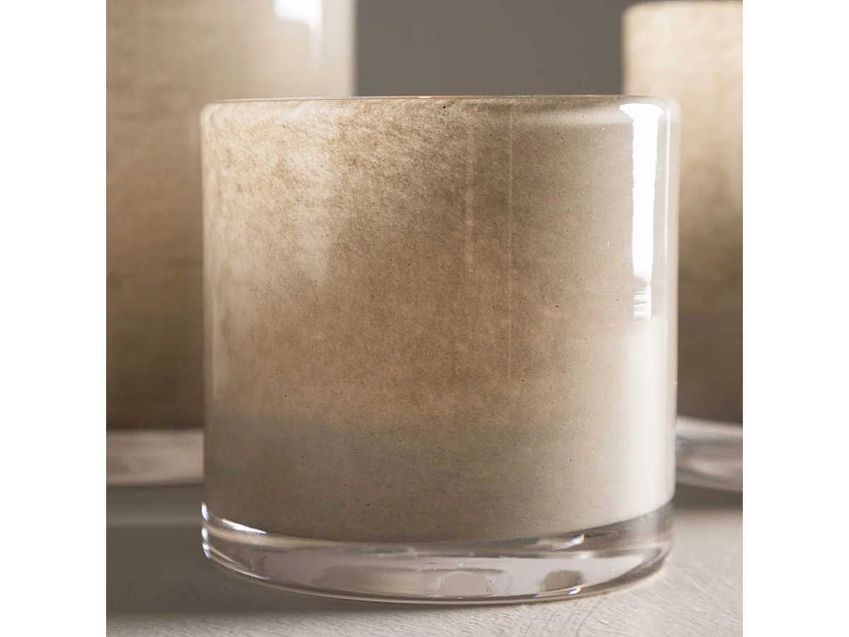 Glora waxinelichthouder beige.