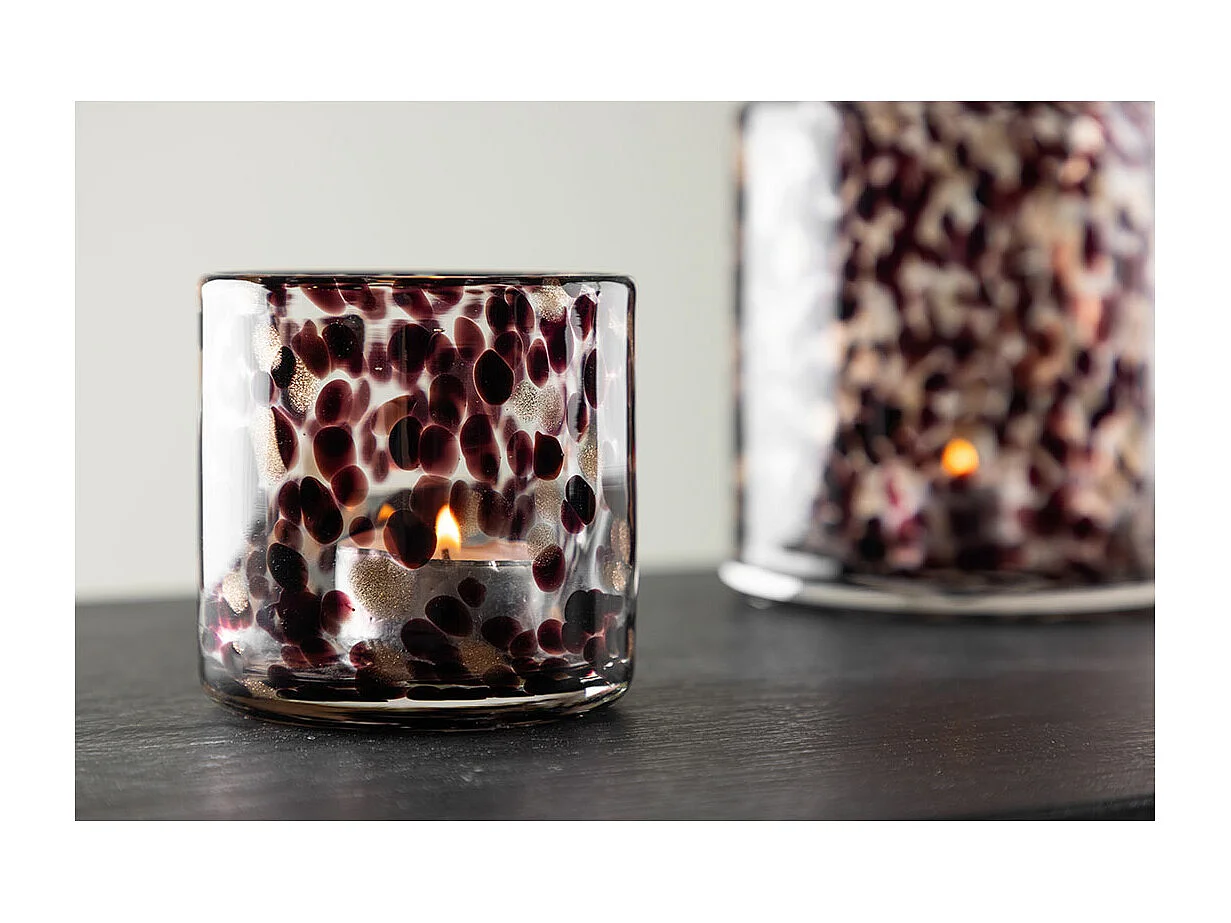 Photophore Déco Moucheté "Gloria" 8cm Multicolore