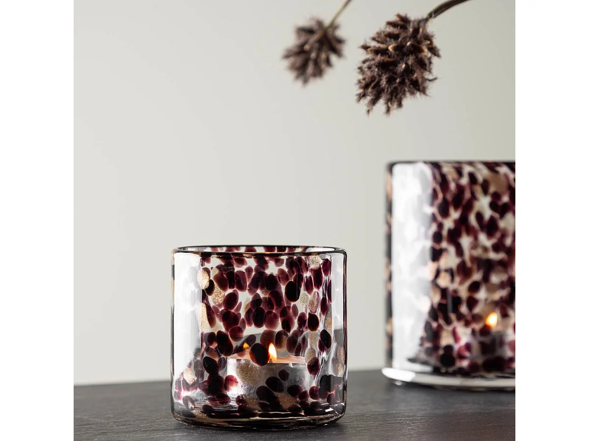 Photophore Déco Moucheté "Gloria" 8cm Multicolore