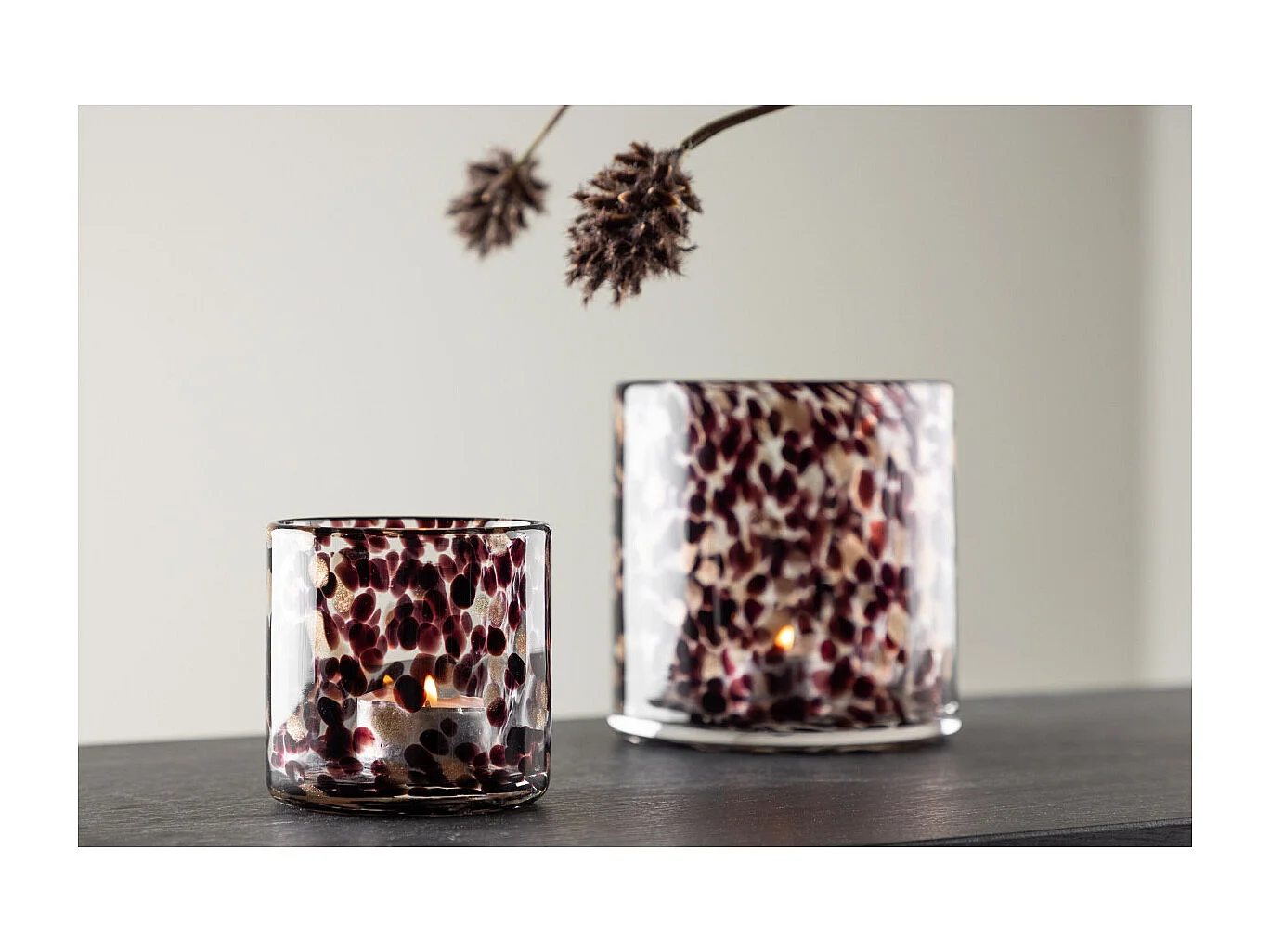 Photophore Déco Moucheté "Gloria" 8cm Multicolore