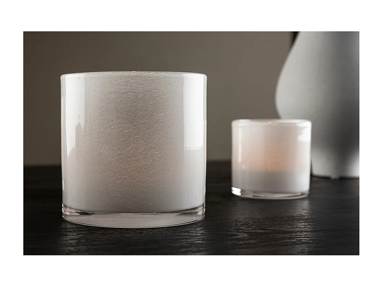 Photophore Déco "Gloria" 12cm Blanc