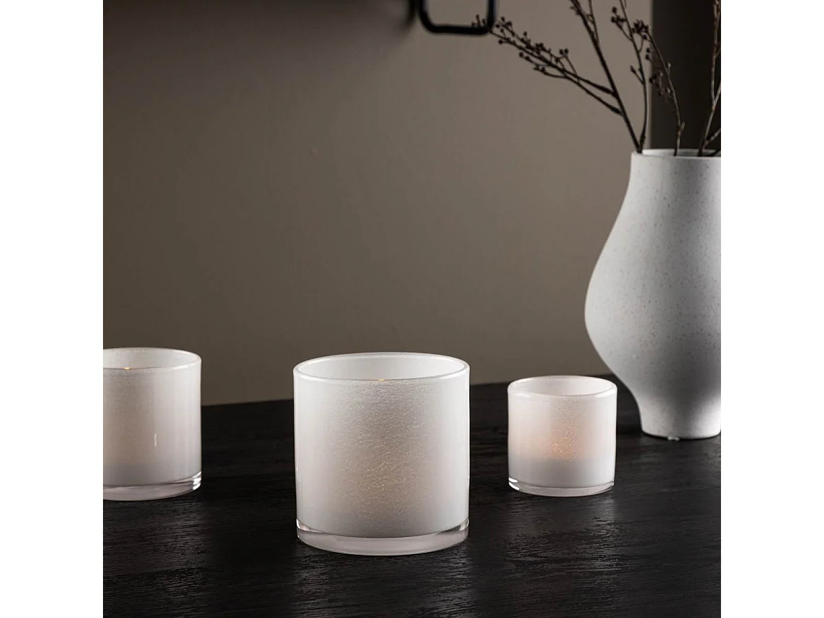 Glora waxinelichthouder wit.