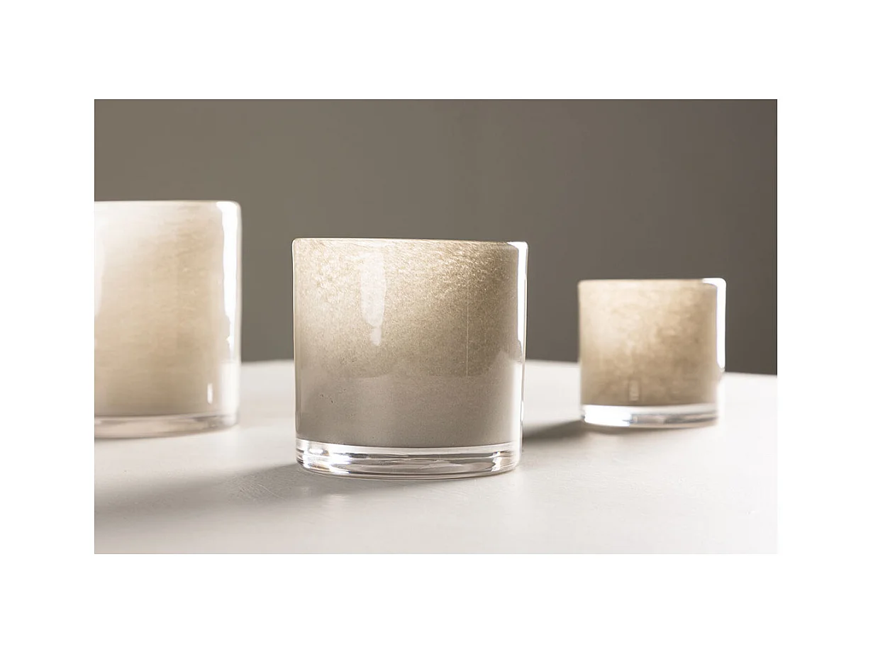 Glora waxinelichthouder beige.