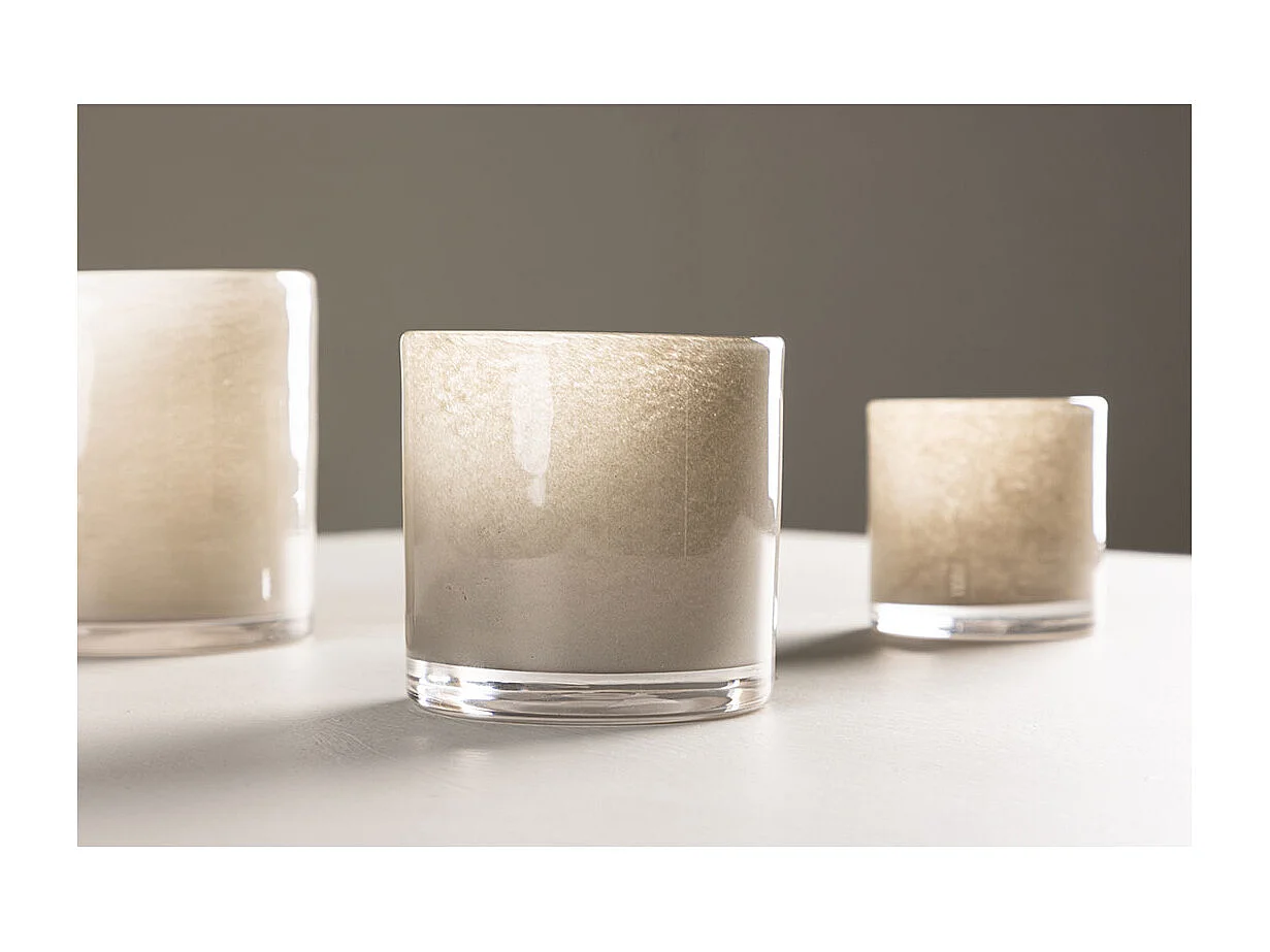 Glora waxinelichthouder beige.