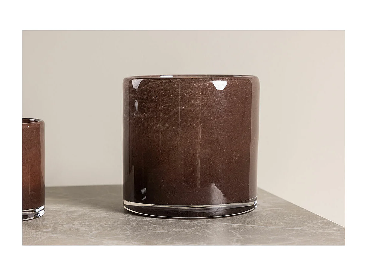 Photophore Déco "Gloria" 12cm Marron