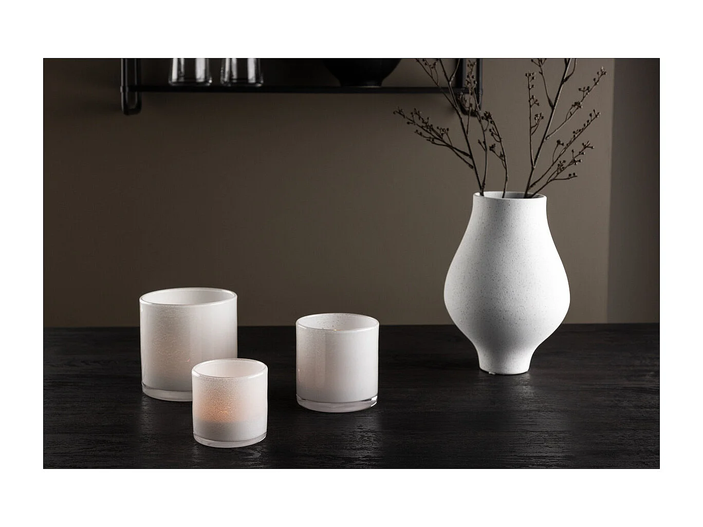 Portacandele Glora bianco.