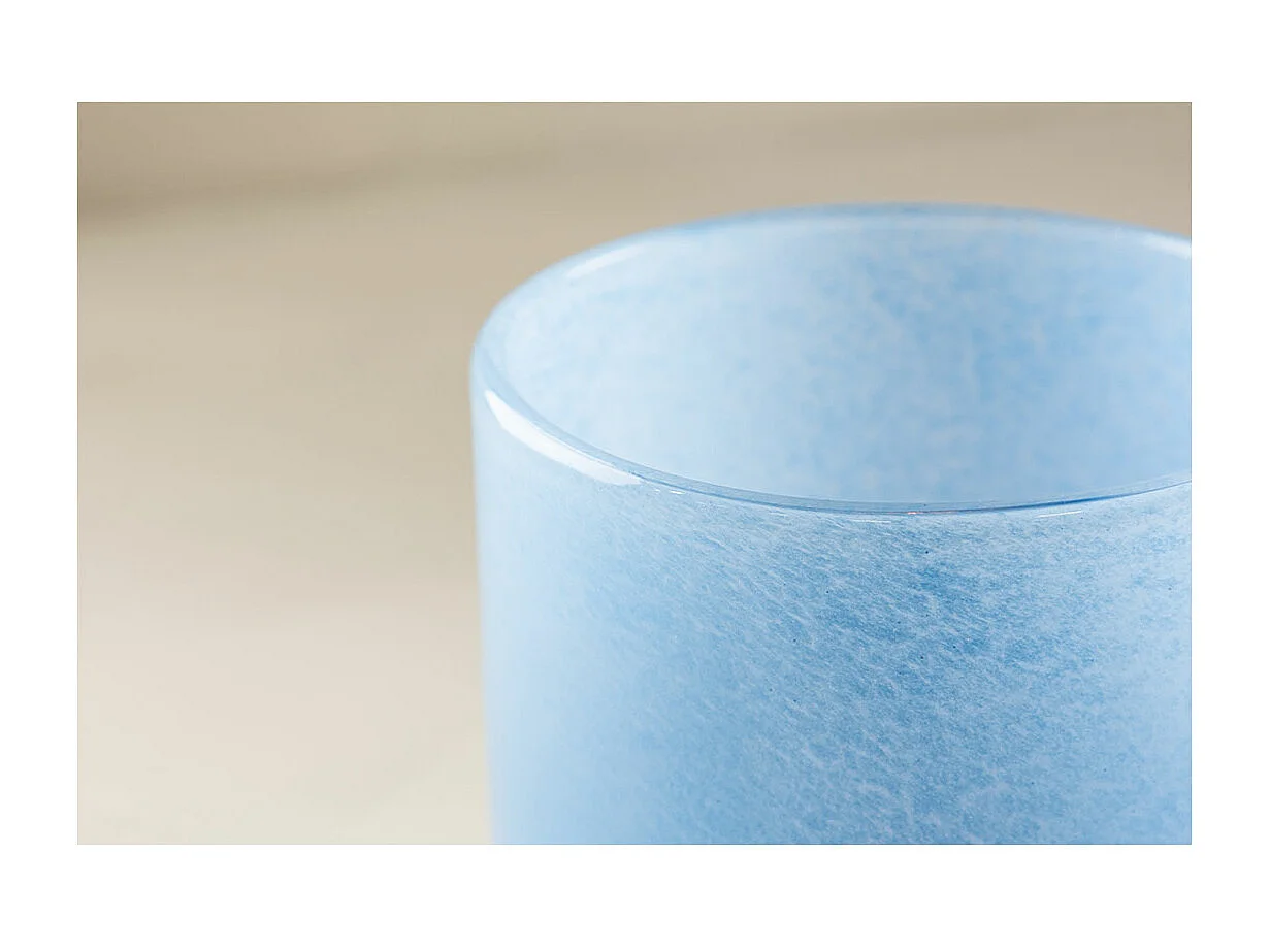 Photophore Déco "Gloria" 12cm Bleu Clair