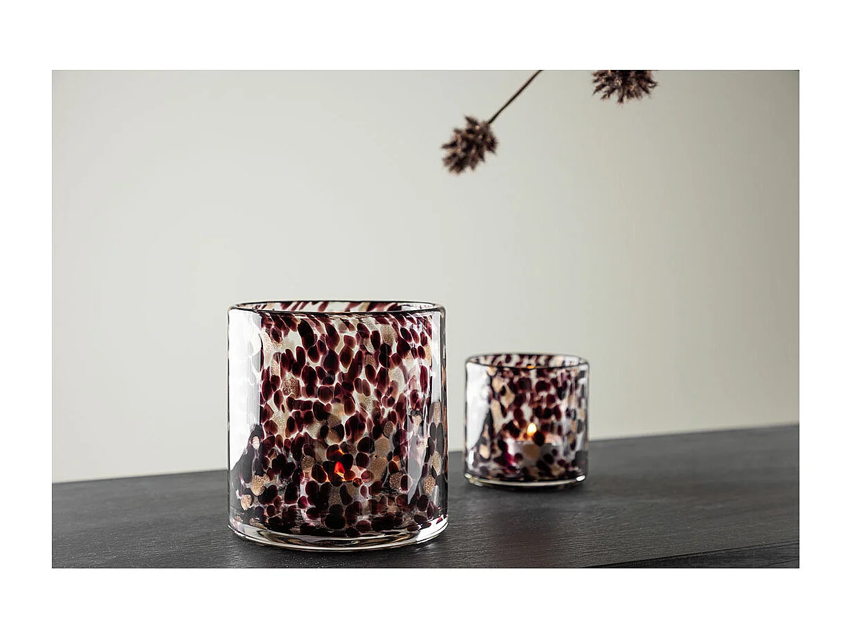 Photophore Déco Moucheté "Gloria" 12cm Multicolore